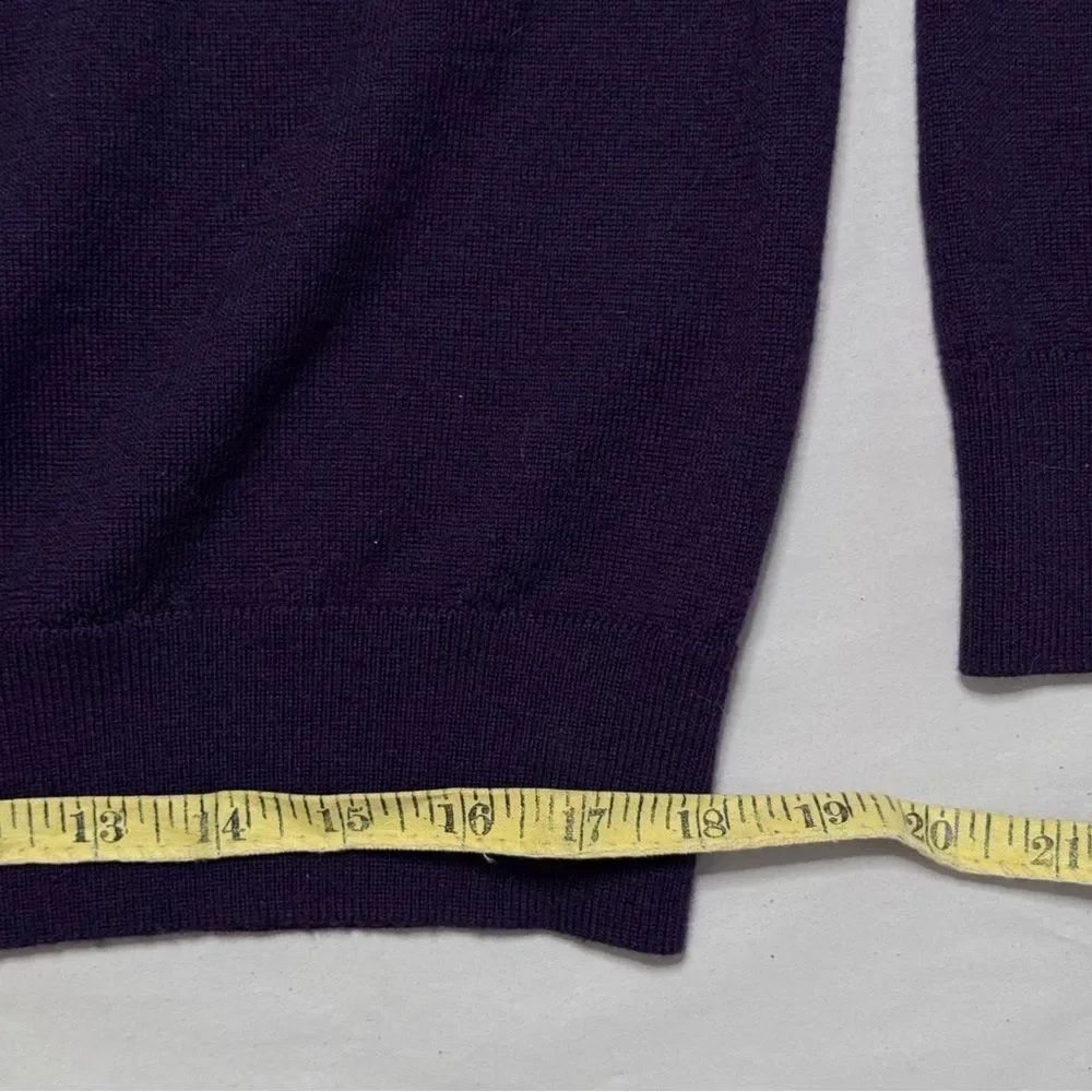 Banana Republic Italian Merino Wool Yarn by Baruffa Purple Sweater Size Large